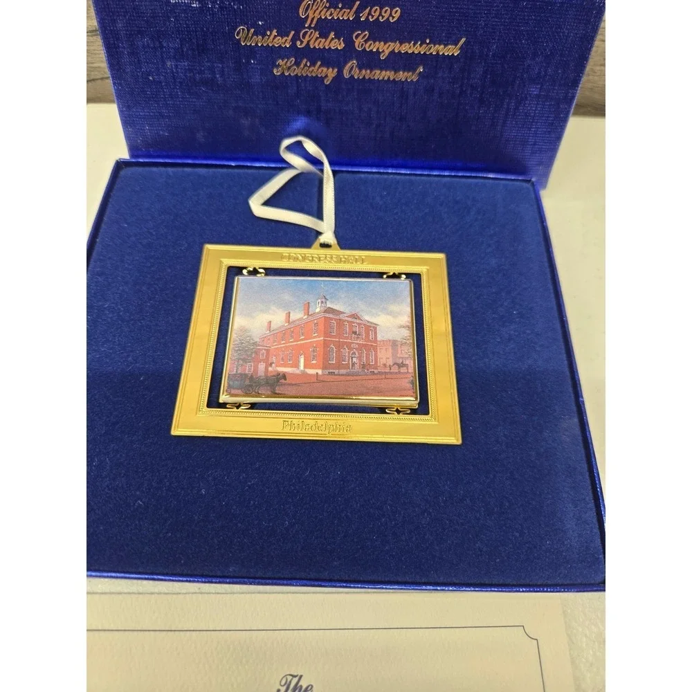 Official‎ 1999 US Congressional Holiday Ornament Congress Hall Philadelphia Box